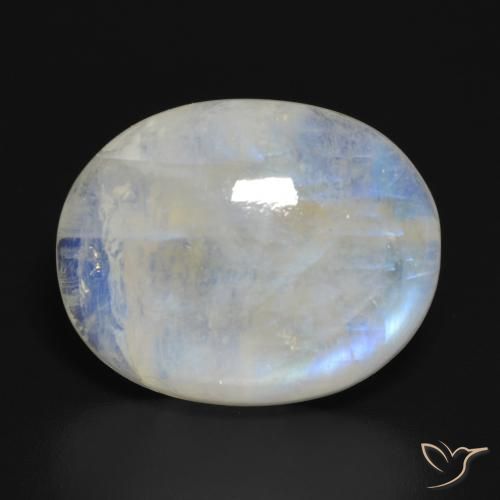 19.86ct Натуральный Голубовато-белый Радужный лунный камень, Овал, Полупрозрачный
