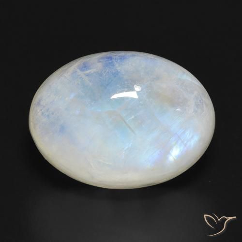 14.50ct Натуральный Голубовато-белый Радужный лунный камень, Овал, Полупрозрачный