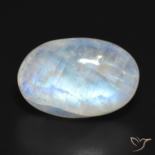 13.53ct Натуральный Голубовато-белый Радужный лунный камень, Овал, Полупрозрачный