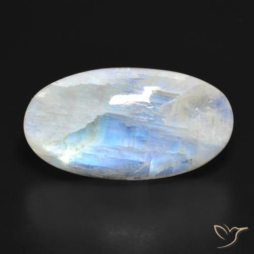 25.60ct Натуральный Голубовато-белый Радужный лунный камень, Овал, Полупрозрачный