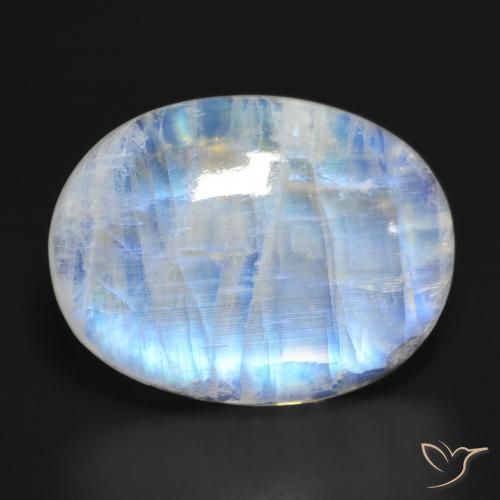 27.61ct Натуральный Голубовато-белый Радужный лунный камень, Овал, Полупрозрачный
