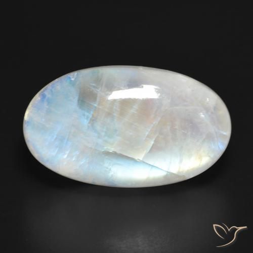 25.94ct Натуральный Голубовато-белый Радужный лунный камень, Овал, Полупрозрачный