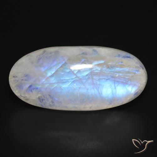 28.30ct Натуральный Голубовато-белый Радужный лунный камень, Овал, Полупрозрачный