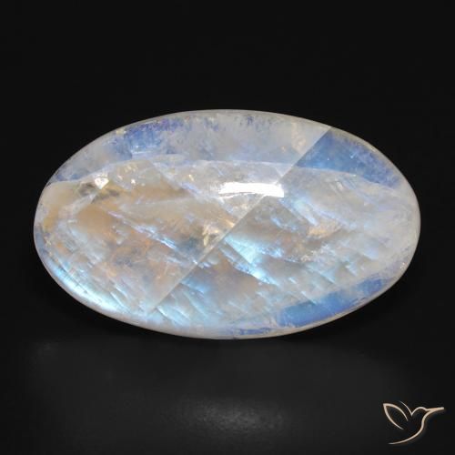 24.46ct Натуральный Голубовато-белый Радужный лунный камень, Овал, Полупрозрачный