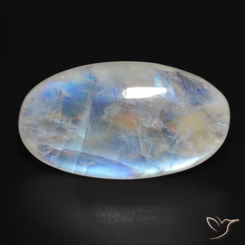 26.45ct Натуральный Голубовато-белый Радужный лунный камень, Овал, Полупрозрачный