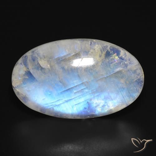 23.70ct Натуральный Голубовато-белый Радужный лунный камень, Овал, Полупрозрачный
