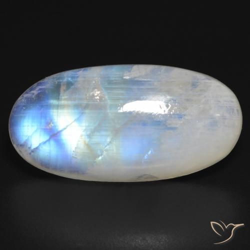 17.17ct Натуральный Голубовато-белый Радужный лунный камень, Овал, Полупрозрачный