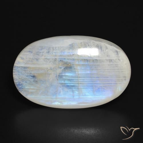 27.82ct Натуральный Голубовато-белый Радужный лунный камень, Овал, Полупрозрачный