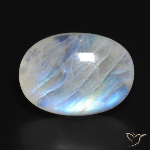 14.84ct Натуральный Голубовато-белый Радужный лунный камень, Овал, Полупрозрачный