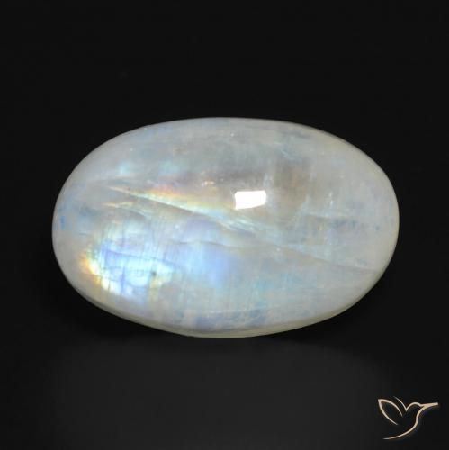 14.10ct Натуральный Голубовато-белый Радужный лунный камень, Овал, Полупрозрачный