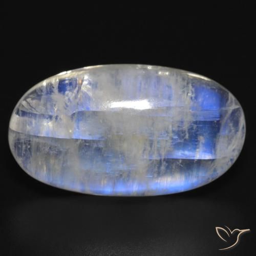 18.15ct Натуральный Голубовато-белый Радужный лунный камень, Овал, Полупрозрачный