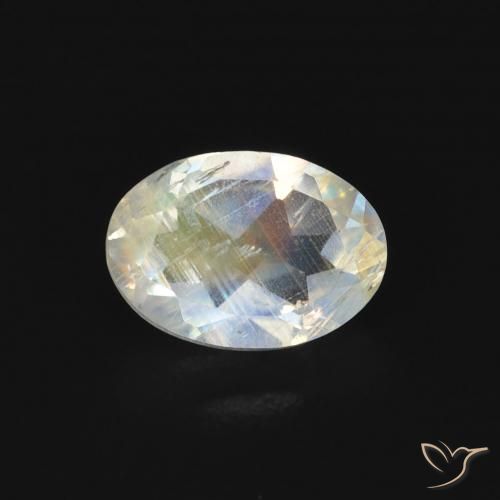 0.76ct Натуральный Голубовато-белый Радужный лунный камень, Овал, Прозрачный