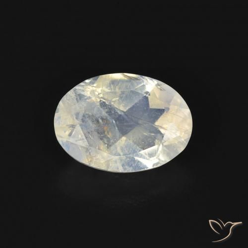 0.74ct Натуральный Голубовато-белый Радужный лунный камень, Овал, Прозрачный