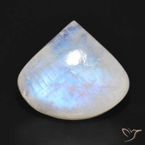 16.52ct Натуральный Голубовато-белый Радужный лунный камень, Форма груши, Полупрозрачный