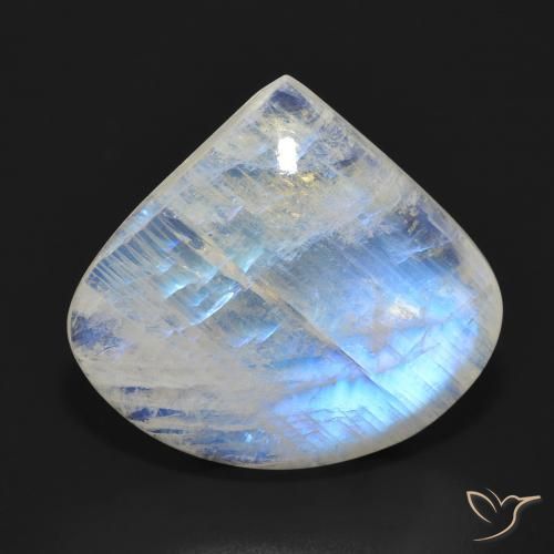 16.70ct Натуральный Голубовато-белый Радужный лунный камень, Форма груши, Полупрозрачный
