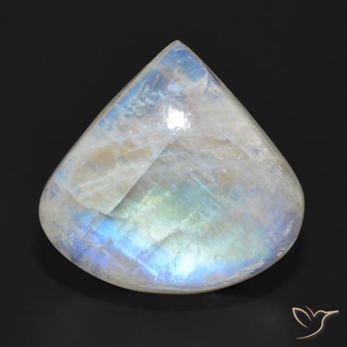 26.26ct Натуральный Голубовато-белый Радужный лунный камень, Форма груши, Полупрозрачный