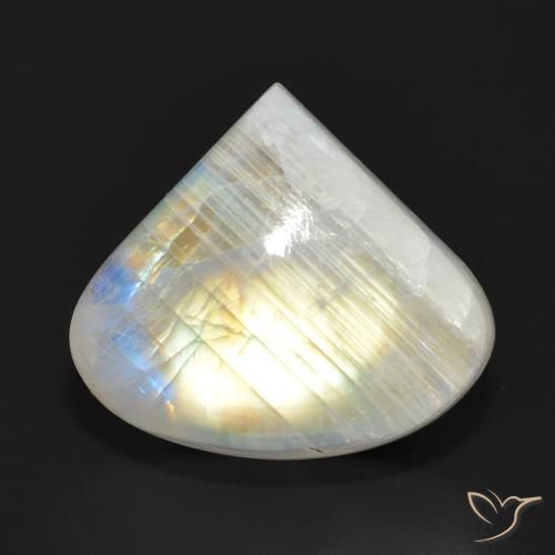 13.90ct Натуральный Голубовато-белый Радужный лунный камень, Форма груши, Полупрозрачный