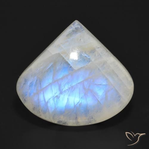 22.10ct Натуральный Голубовато-белый Радужный лунный камень, Форма груши, Полупрозрачный