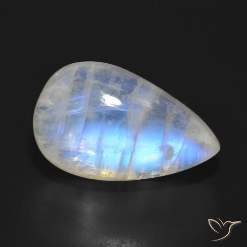 17.91ct Натуральный Голубовато-белый Радужный лунный камень, Форма груши, Полупрозрачный
