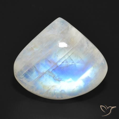 15.97ct Натуральный Голубовато-белый Радужный лунный камень, Форма груши, Полупрозрачный
