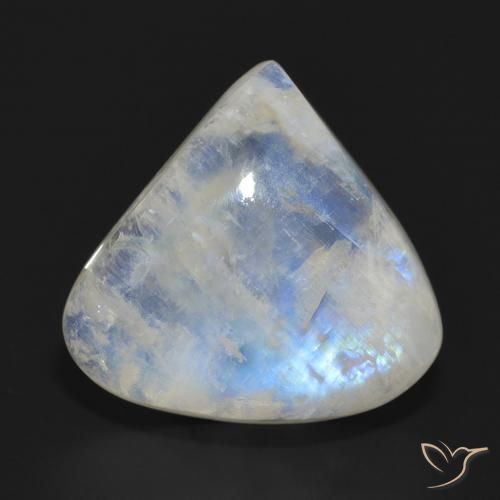 12.67ct Натуральный Голубовато-белый Радужный лунный камень, Форма груши, Полупрозрачный