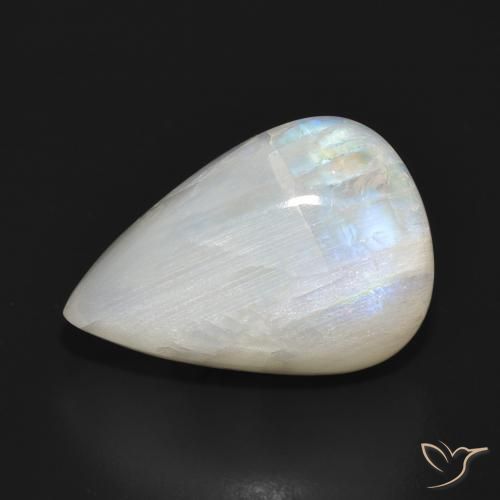 16.83ct Натуральный Голубовато-белый Радужный лунный камень, Форма груши, Полупрозрачный