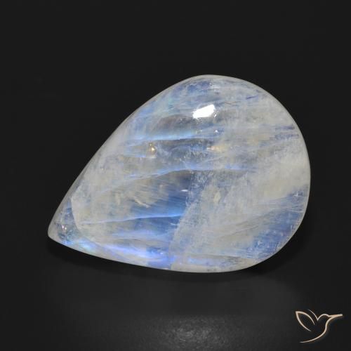 18.06ct Натуральный Голубовато-белый Радужный лунный камень, Форма груши, Полупрозрачный