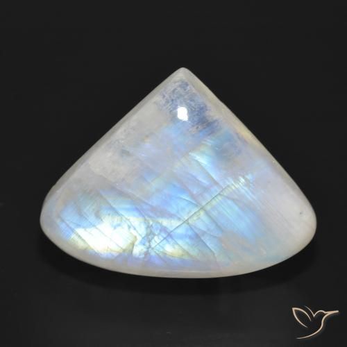 30.77ct Натуральный Голубовато-белый Радужный лунный камень, Форма груши, Полупрозрачный