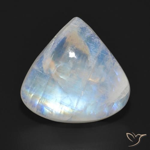 11.23ct Натуральный Голубовато-белый Радужный лунный камень, Форма груши, Полупрозрачный