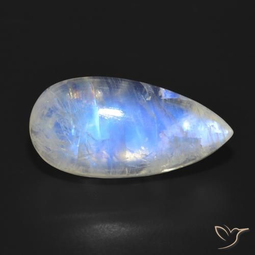 18.02ct Натуральный Голубовато-белый Радужный лунный камень, Форма груши, Полупрозрачный