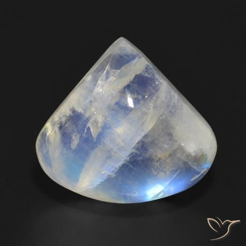 13.73ct Натуральный Голубовато-белый Радужный лунный камень, Форма груши, Полупрозрачный