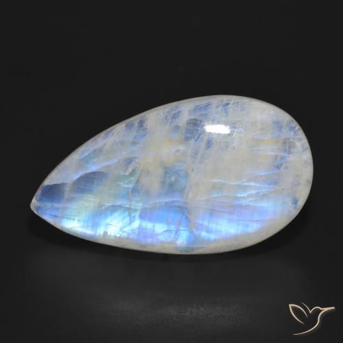23.96ct Натуральный Голубовато-белый Радужный лунный камень, Форма груши, Полупрозрачный