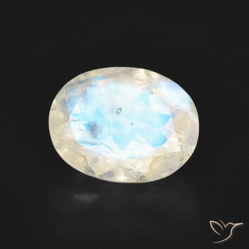 1.71ct Натуральный Голубовато-белый Радужный лунный камень, Овал, Прозрачный