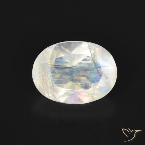 1.14ct Натуральный Голубовато-белый Радужный лунный камень, Овал, Прозрачный