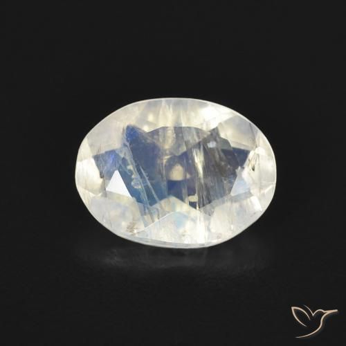 1.00ct Натуральный Голубовато-белый Радужный лунный камень, Овал, Прозрачный