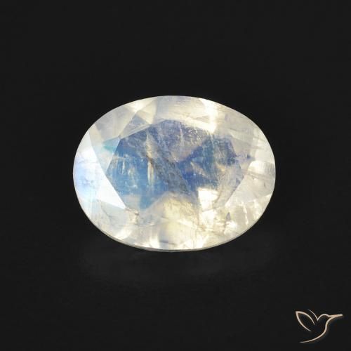 1.45ct Натуральный Голубовато-белый Радужный лунный камень, Овал, Прозрачный