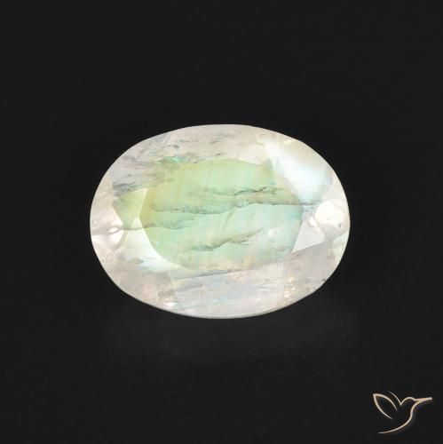 1.07ct Натуральный Голубовато-белый Радужный лунный камень, Овал, Прозрачный