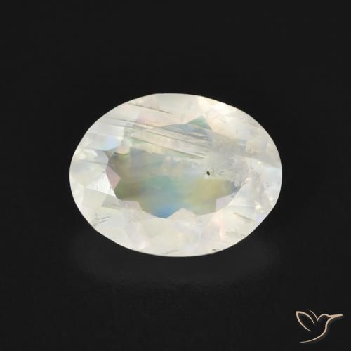 1.49ct Натуральный Голубовато-белый Радужный лунный камень, Овал, Прозрачный