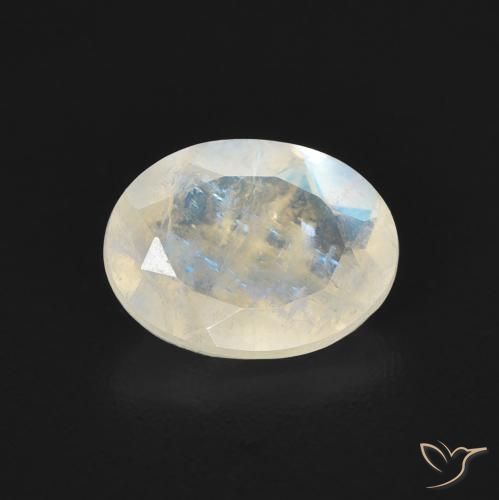 1.16ct Натуральный Голубовато-белый Радужный лунный камень, Овал, Прозрачный