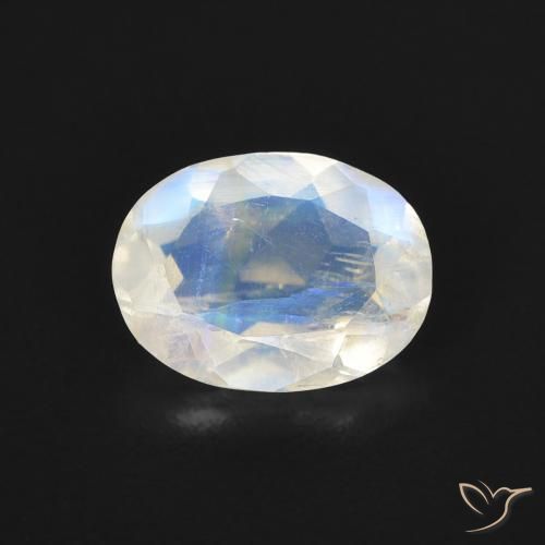 1.10ct Натуральный Голубовато-белый Радужный лунный камень, Овал, Прозрачный