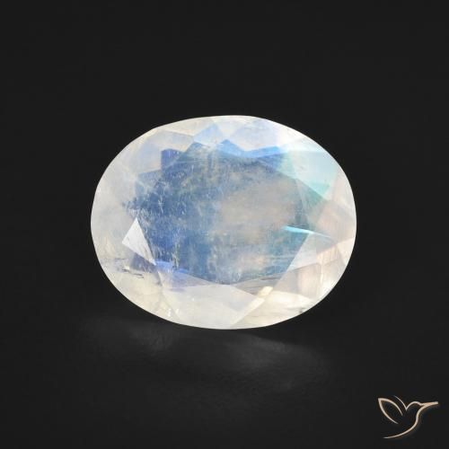 2.57ct Натуральный Голубовато-белый Радужный лунный камень, Овал, Прозрачный