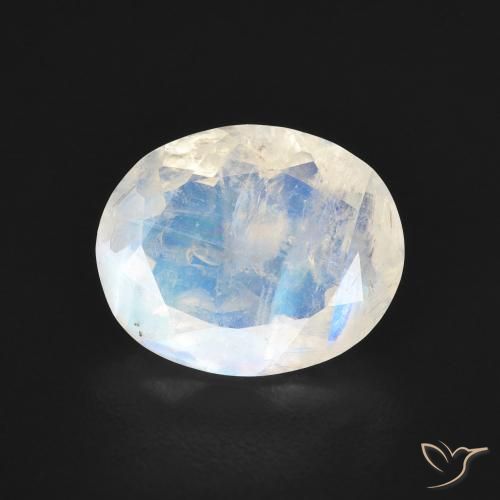 2.58ct Натуральный Голубовато-белый Радужный лунный камень, Овал, Прозрачный