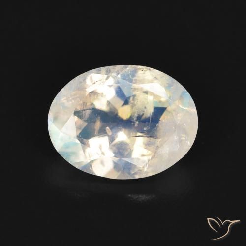 1.61ct Натуральный Голубовато-белый Радужный лунный камень, Овал, Прозрачный