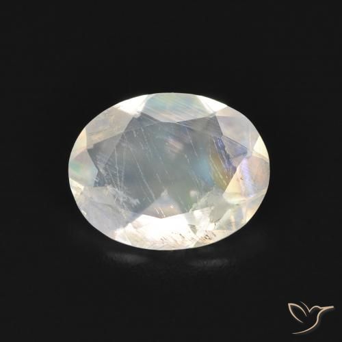 1.27ct Натуральный Голубовато-белый Радужный лунный камень, Овал, Прозрачный