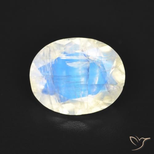 2.77ct Натуральный Голубовато-белый Радужный лунный камень, Овал, Прозрачный