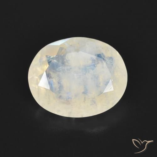 2.69ct Натуральный Голубовато-белый Радужный лунный камень, Овал, Прозрачный