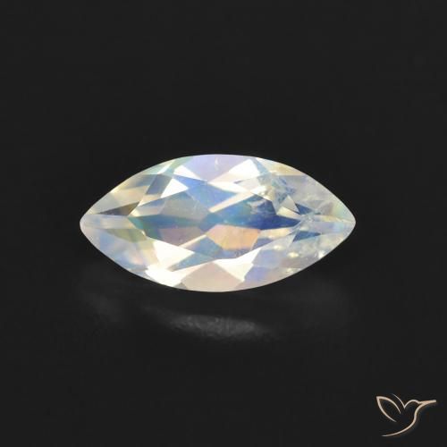 0.52ct Натуральный Голубовато-белый Радужный лунный камень, Маркиза, Прозрачный