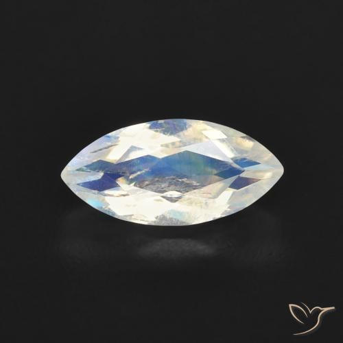 0.61ct Натуральный Голубовато-белый Радужный лунный камень, Маркиза, Прозрачный