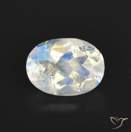 1.22ct Натуральный Голубовато-белый Радужный лунный камень, Овал, Прозрачный