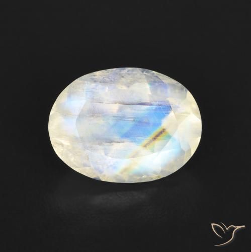 1.21ct Натуральный Голубовато-белый Радужный лунный камень, Овал, Прозрачный